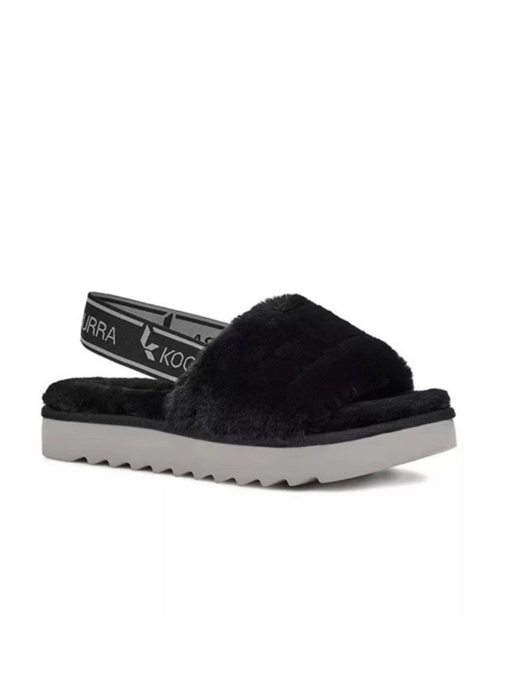 UGG Koolaburra Women's Fuzz'n II Faux Fur Slippers Sandals Women’s Size 7 Black